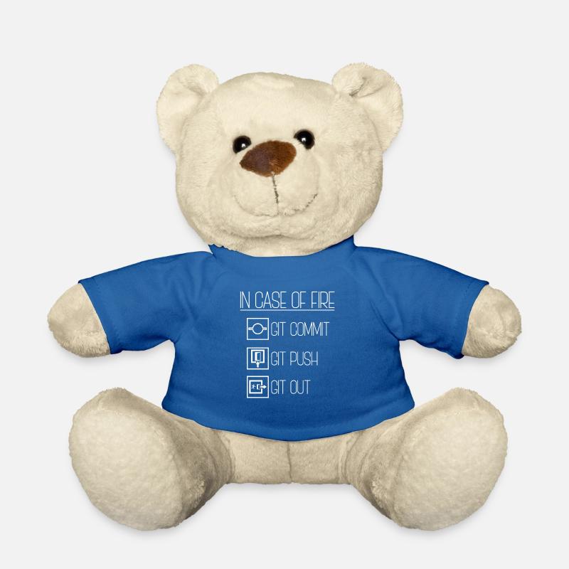 In Case Of Fire Git Commit Coding Programmer Linux - Teddy - Königsblau