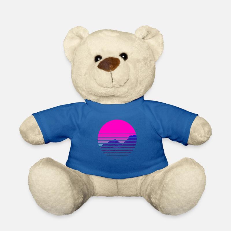 VAPORWAVE Sunset Mountains-Landschaft - Teddy - Königsblau