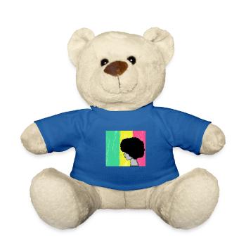 Afro Latina and Proud Mother's Day Woman salsa gift - Teddy Bear - royal blue - Front