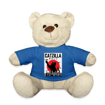 CATZILLA chat chat minou japon cadeau vintage - Nounours - bleu roi - Devant