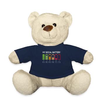 Funny Sarcasm My Social Battery - Teddy Bear - french navy - Front