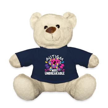 Autism Mother Daughter Son Autistic Parents Child - Teddy Bear - french navy - Front