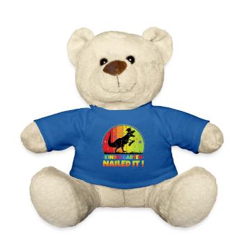 Kindergarten Dinosaur Enrollment Dino Gift - Teddy Bear - royal blue - Front