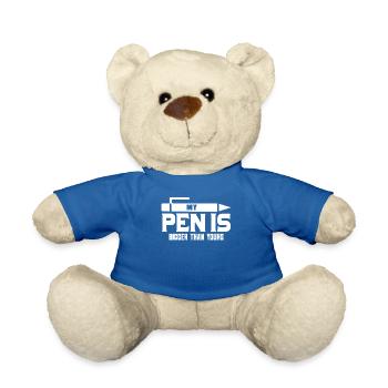 Mon stylo est juste plus long! chemise drôle pour homme - Nounours - bleu roi - Devant