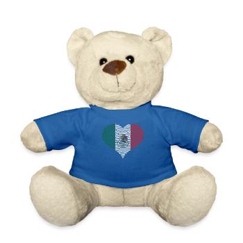 Mexico Flag Heart Mexicans Coat of Arms Flag - Teddy Bear - royal blue - Front