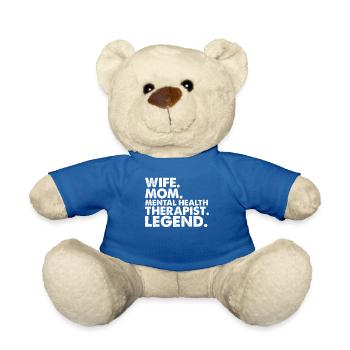 Mom Wife Psychotherapist Profession Gift - Teddy Bear - royal blue - Front