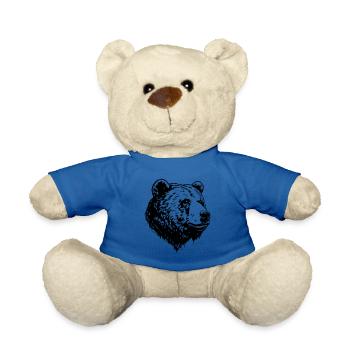 Bear Grizzly Head - Nounours - bleu roi - Devant