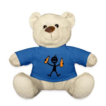 Drinking Beer - Teddy Bear - royal blue - Front