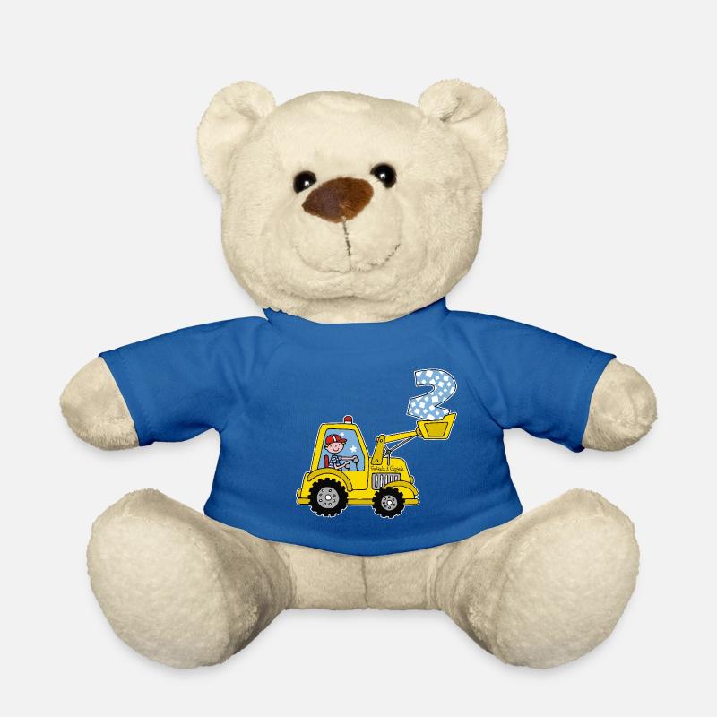 Bagger 2. Geburtstag - Teddy - Königsblau