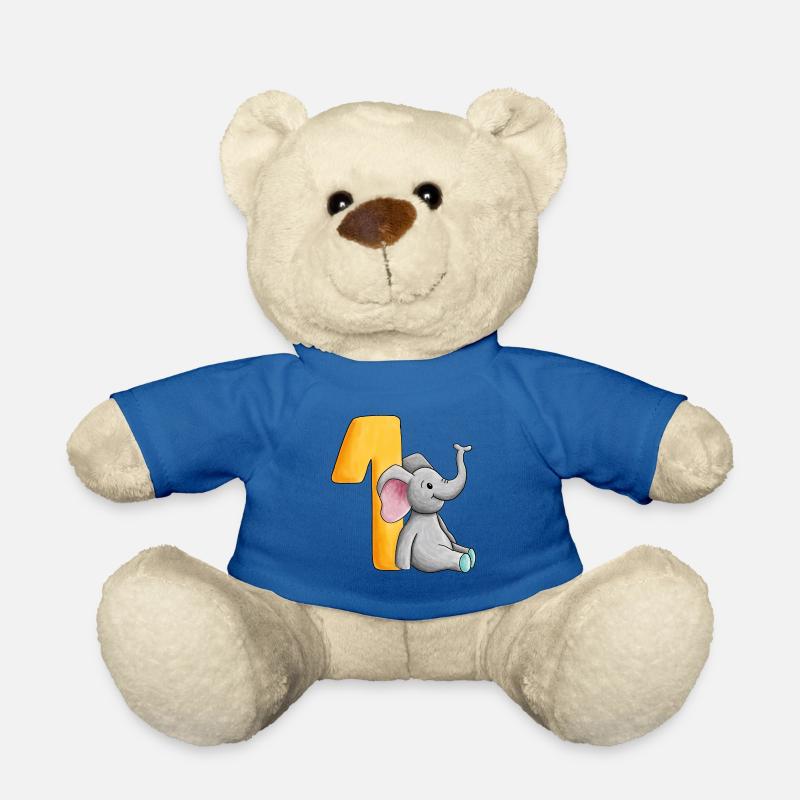 1st Birthday Elephant - Teddy Bear - royal blue