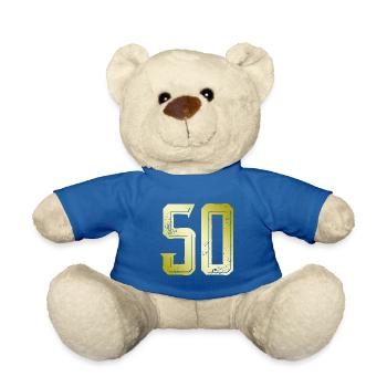 50 Number Symbol - Teddy Bear - royal blue - Front