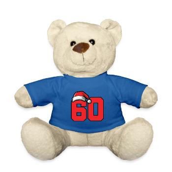 60 Numéro de Noël - Nounours - bleu roi - Devant