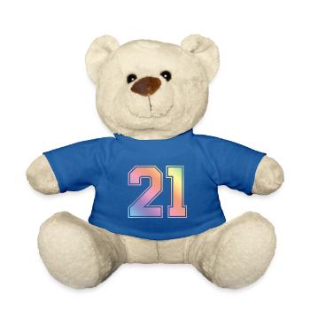 21 Numéro coloré - Nounours - bleu roi - Devant