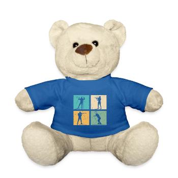 Biathlon Skifahren Ski Langlauf Biathlet Geschenk - Teddy - Königsblau - Vorne