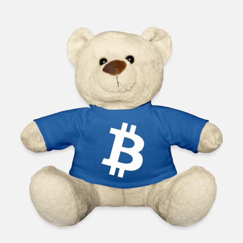 Bitcoin Logo Blanc - Nounours - bleu roi