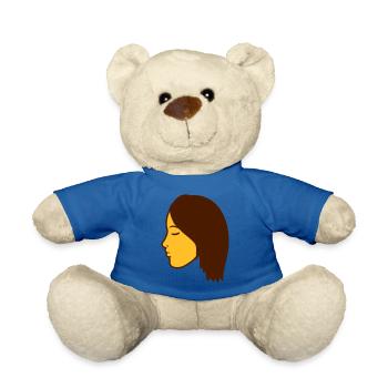 gesicht kopf weiblich frau girl maedchen huebsch s - Teddy - Königsblau - Vorne