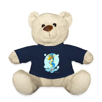 Dragon - Water Dragon - Blue Dragon - Children's Dragon - Teddy Bear - french navy - Front