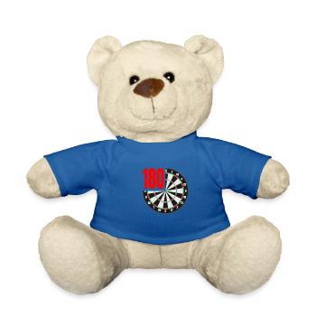 180 Dart Darts Darten Dartspieler Triple Double - Teddy - Königsblau - Vorne