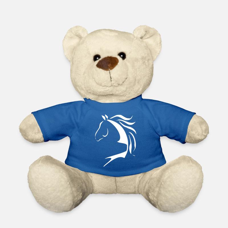 Pferdekopf, Pferdedesign, Pferd, Pferde - Teddy - Königsblau