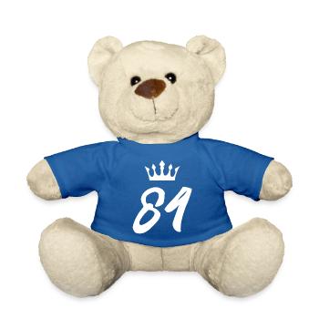 84 Number crown - Teddy Bear - royal blue - Front