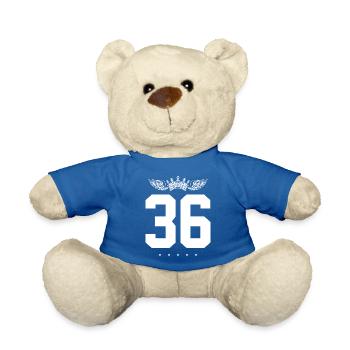 36 Number crown - Teddy Bear - royal blue - Front