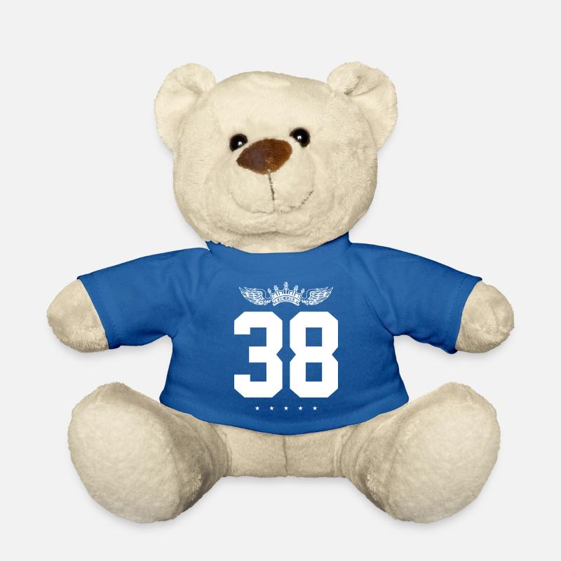 38 Zahl Krone - Teddy - Königsblau