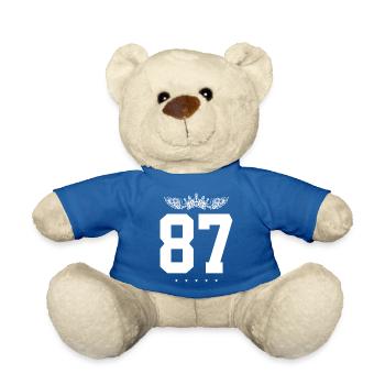87 Number crown - Teddy Bear - royal blue - Front