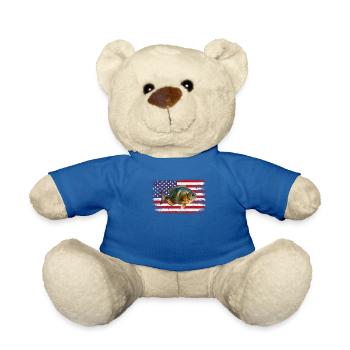 Bluegill American Flag - Teddy Bear - royal blue - Front