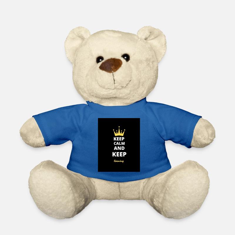 Keep Calm And Keep Gaming T-Shirt - Teddy Bear - royal blue