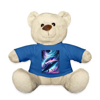 Divine whales in the cosmic star nebula - Teddy Bear - royal blue - Front
