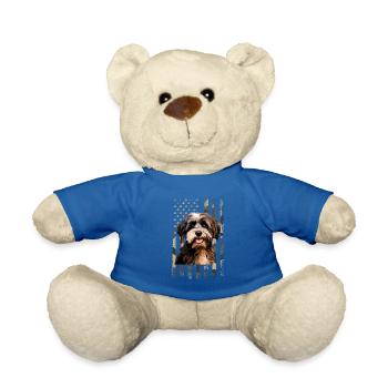havanese dog, american flag - Teddy - Königsblau - Vorne