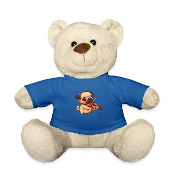 pug playing violin musical instrument Violin - Teddy - Königsblau - Vorne