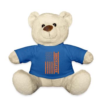 Bricklayer American Flag, brickmason brick masonry - Teddy - Königsblau - Vorne