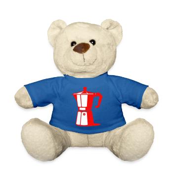 Kaffeekannen-Illustration für Café-Liebhaber - Teddy - Königsblau - Vorne
