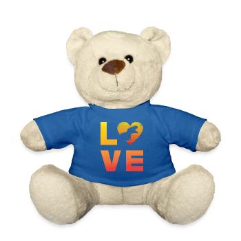Dinosaur Love - Teddy Bear - royal blue - Front