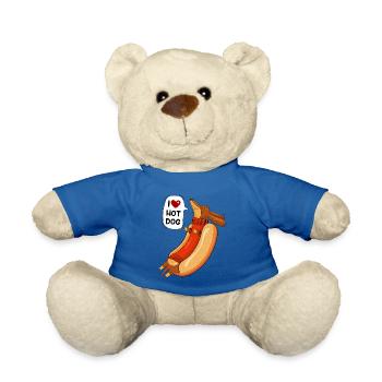 Hot Dog and Humor - Teddy Bear - royal blue - Front