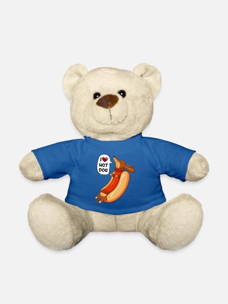 Hot-dog et humour - Nounours - bleu roi