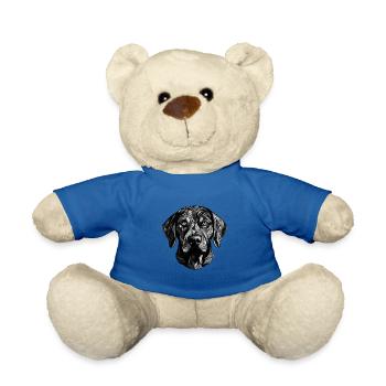 Labrador Dog Portrait - Teddy Bear - royal blue - Front