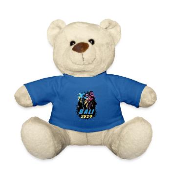 Bali 2024 Holiday Palm Trees Colorful - Teddy Bear - royal blue - Front