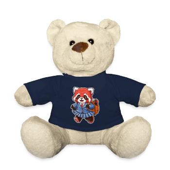 Roter Kawaii Panda trägt Schuluniform - Teddy - French Navy - Vorne