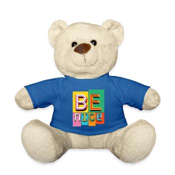 Be nice - Teddy Bear - royal blue - Front