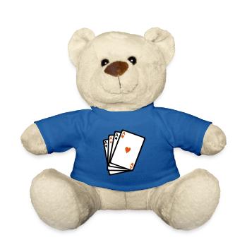 carte jeux poker as carre - Nounours - bleu roi - Devant