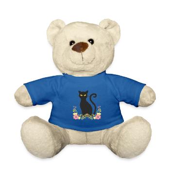 Schwarze katze - Teddy - Königsblau - Vorne