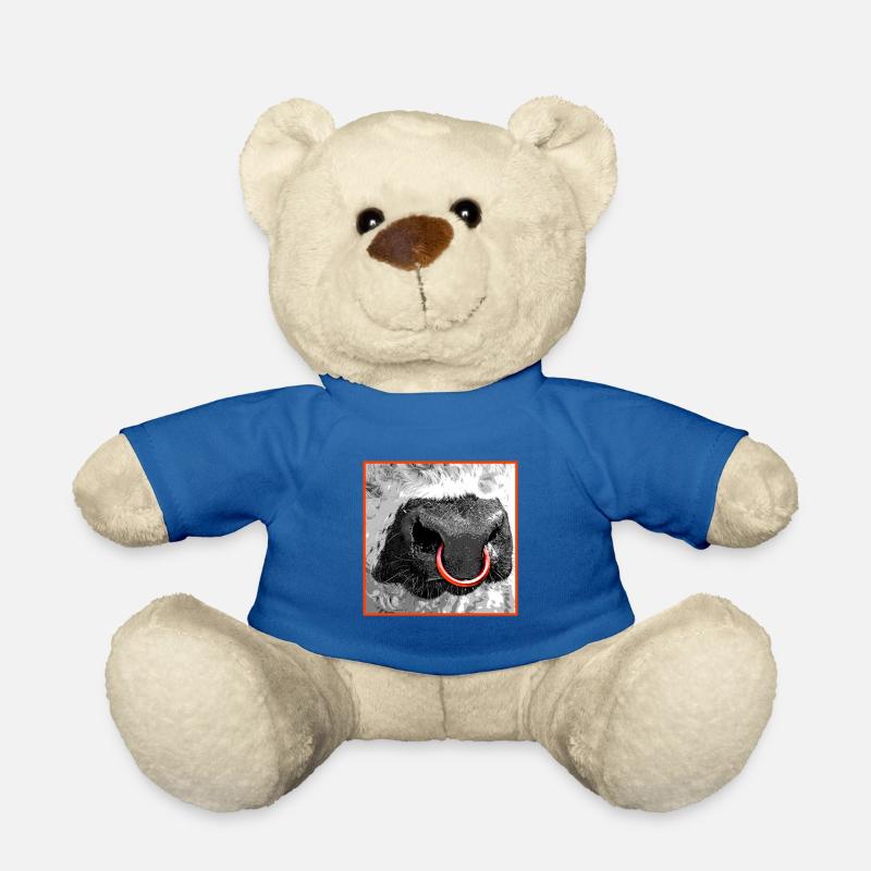 Galloway Bull / Nose ring - Teddy Bear - royal blue