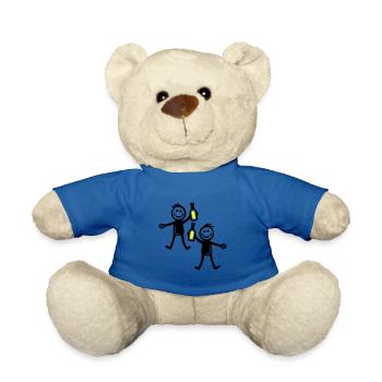 Drinking Bottle of Beer - Teddy Bear - royal blue - Front