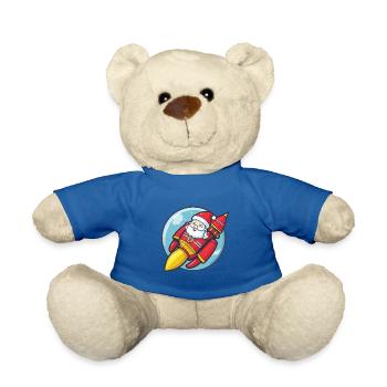 Weihnachtsmann Rakete Comic Weihnachten - Teddy - Königsblau - Vorne