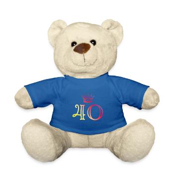 40 Couronne de numéros - Nounours - bleu roi - Devant