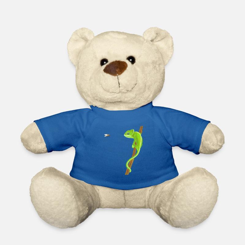 Chamäleon und Fliege - Teddy - Königsblau