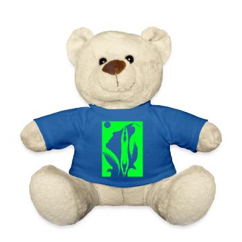 Optische Täuschung Kunst psychadelic Retro Formen - Teddy - Königsblau - Vorne