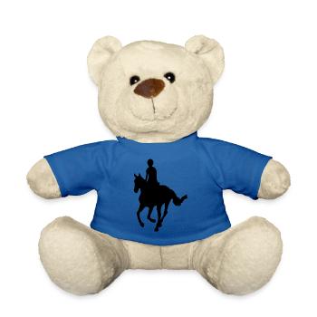 Cavalier à cheval - Nounours - bleu roi - Devant